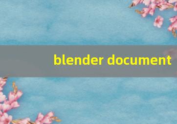 blender document